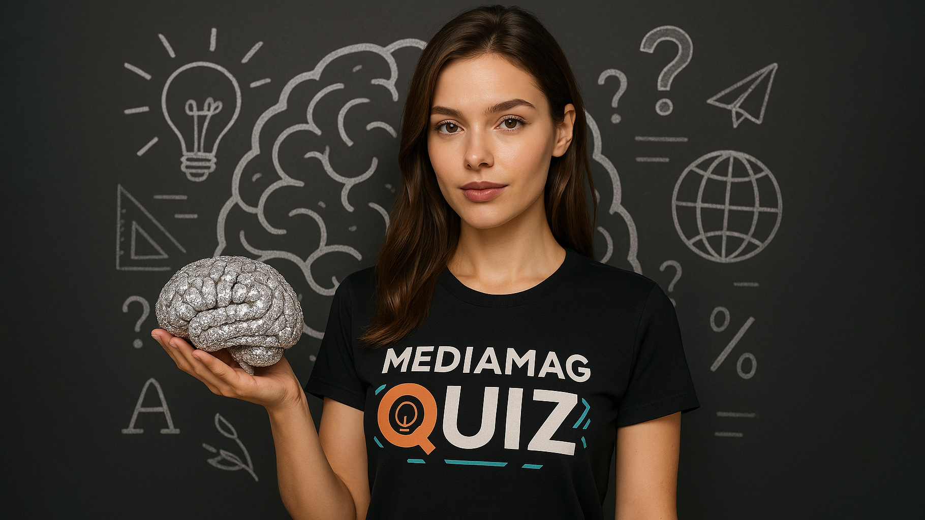 Երիտասարդ կին, ով ձեռքին բռնել է յուրահատուկ ադամանդազարդ ուղեղի մոդել