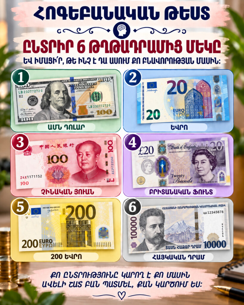 Հոգեբանական թեստ. թղթադրամ